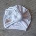 Turban knot or buns Embroidered first name soft and warm stuffed or minky sweat fabric 10 colors